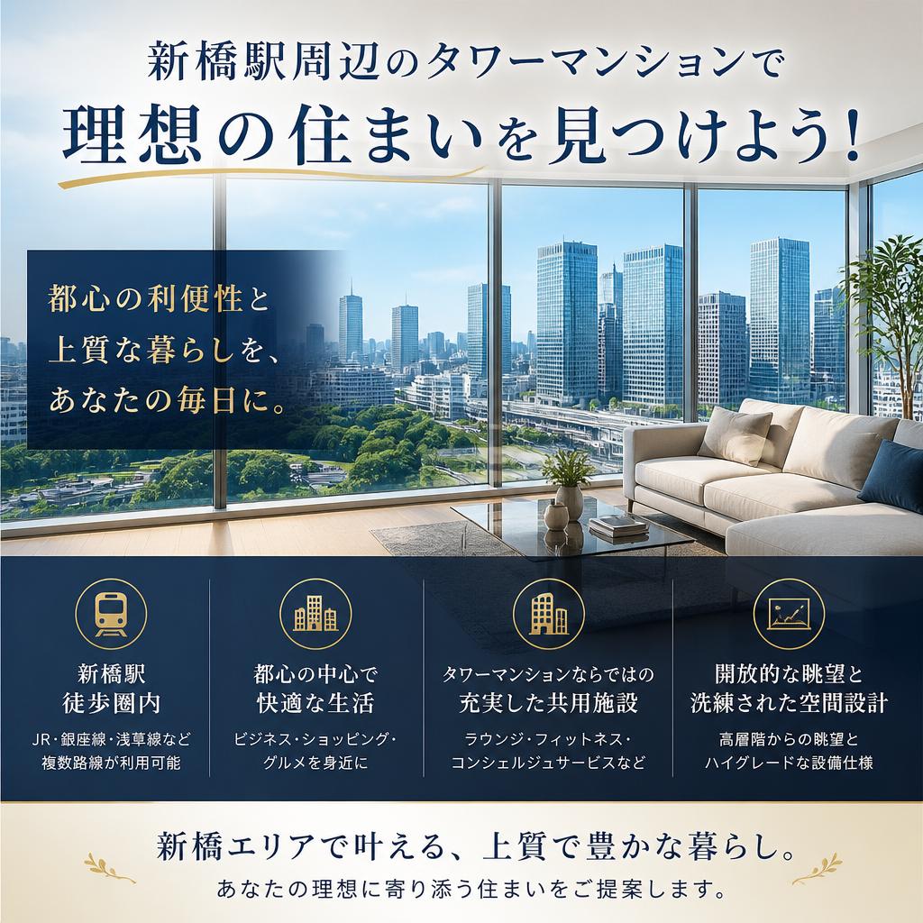 新橋駅周辺のタワーマンションで理想の住まいを見つけよう！